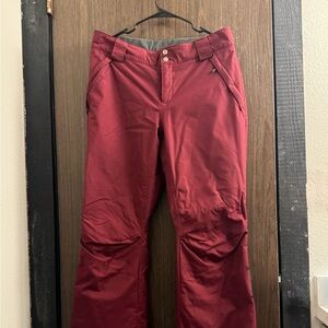 Columbia burgundy ski pants